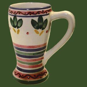 Porcelain Pedestal Flowered mug Handpainted mug